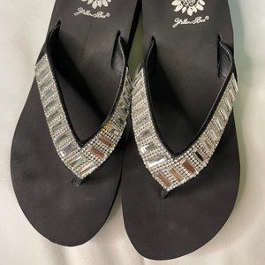 Clear Rhinestone Encrusted Flip-Flops